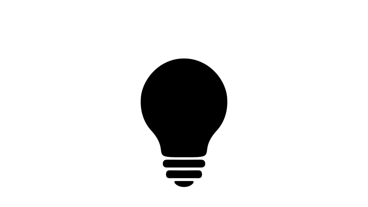 번개와 함께 램프 전구, 켜고 끄는, 박이는, 간단한 평평한 아이콘, 애니메이션 아이디어, 에너지, 전력 표지.