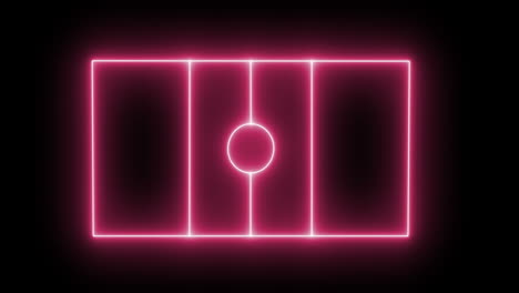 animation of red neon sports stadium on black background