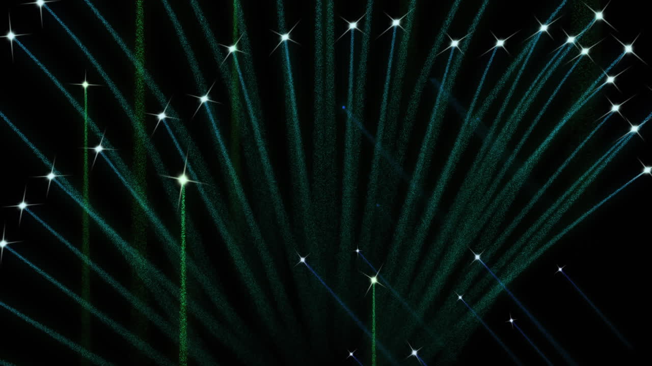 검은 바탕에 불꽃놀이의 애니메이션