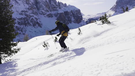 skiing in the alps