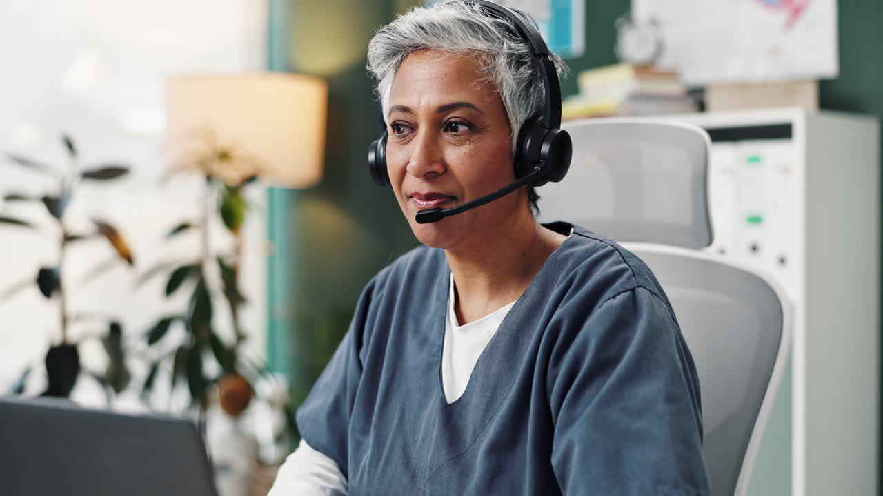 Nurse on a call with headset