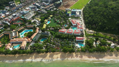 ao nang coastline in thailand, aerial drone view