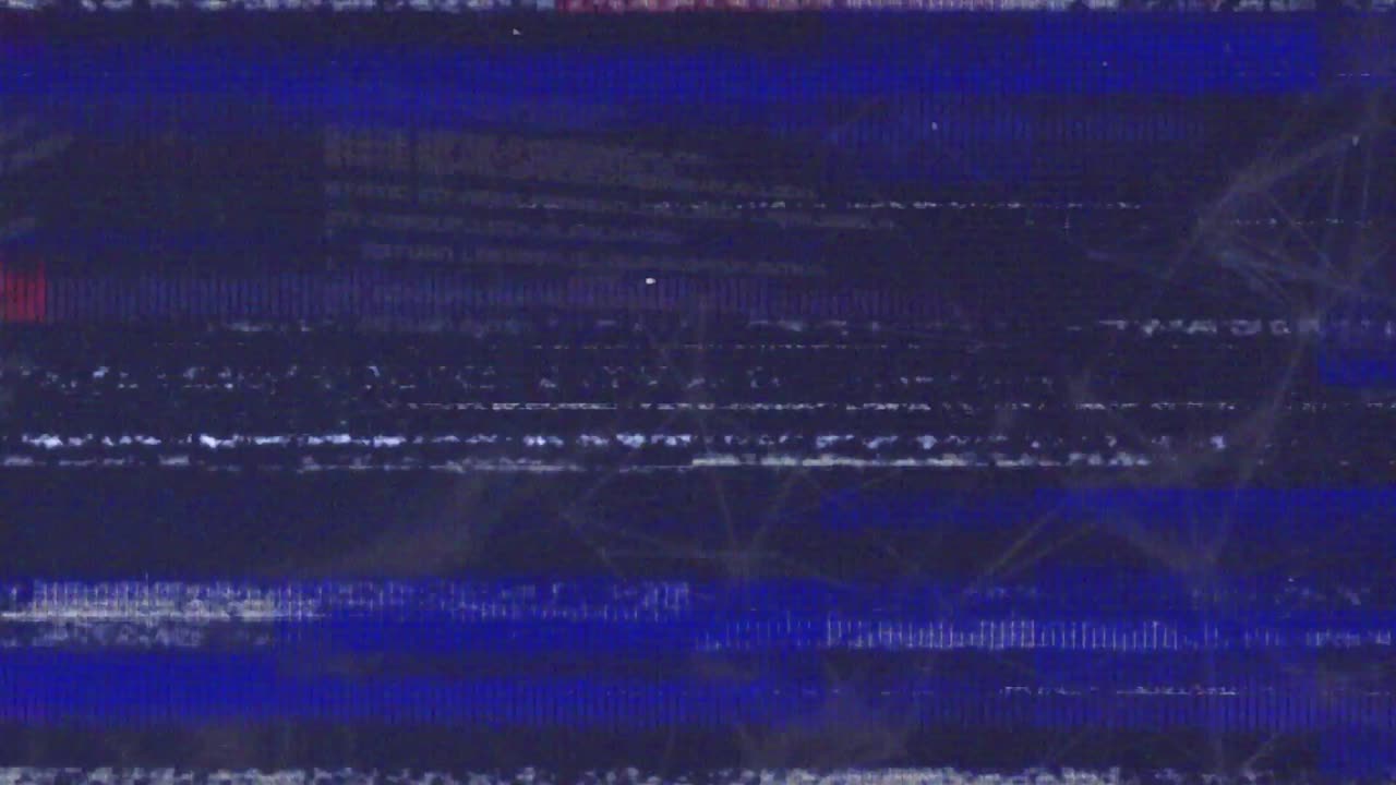 Animation of interference and data processing over network of connections on black background