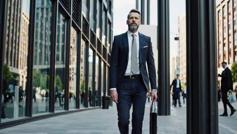 businessman walking in the city