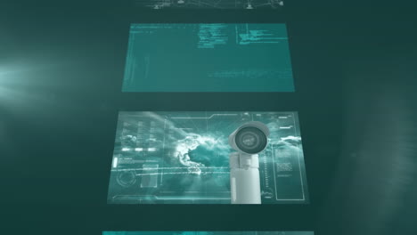 animación del procesamiento de datos sobre un fondo gris
