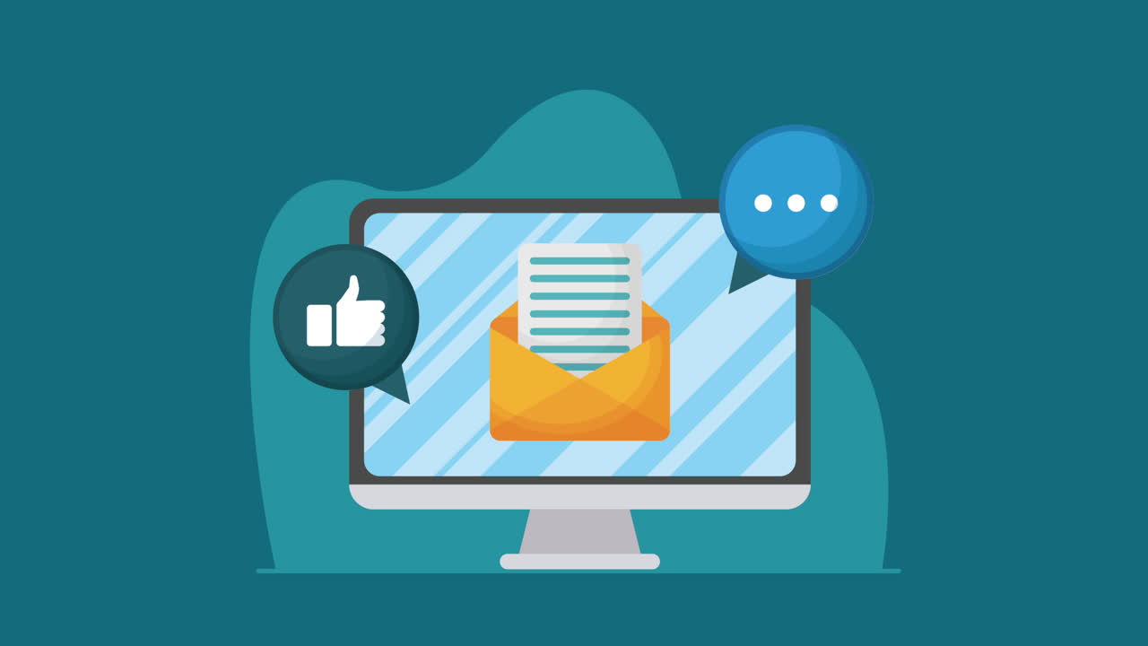 animación de dispositivos tecnológicos de computadora de escritorio