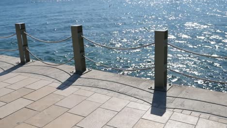 ocean view pier with rope fence