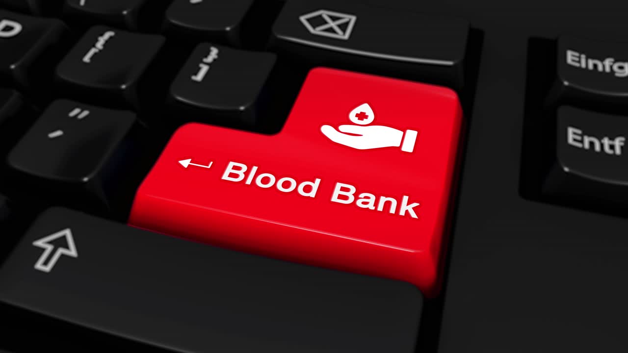 Blood Bank Button on Computer Keyboard