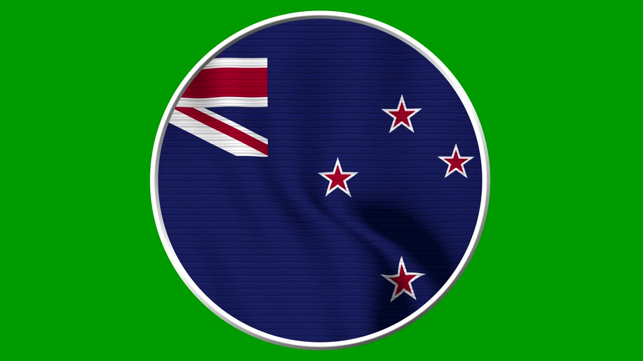 New Zealand Circular Flag Loop - Realistic 4K flag waving in the wind