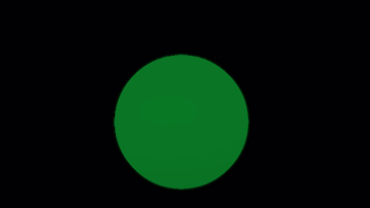 Burning green circle on transparent background