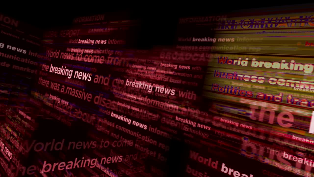 titoli di titoli media con notizie e informazioni di ultima ora animazione in loop senza soluzione di continuità