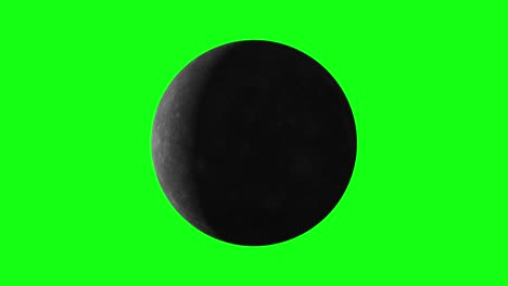 el planeta de mercurio del sistema solar animación en pantalla verde. mercurio está girando.