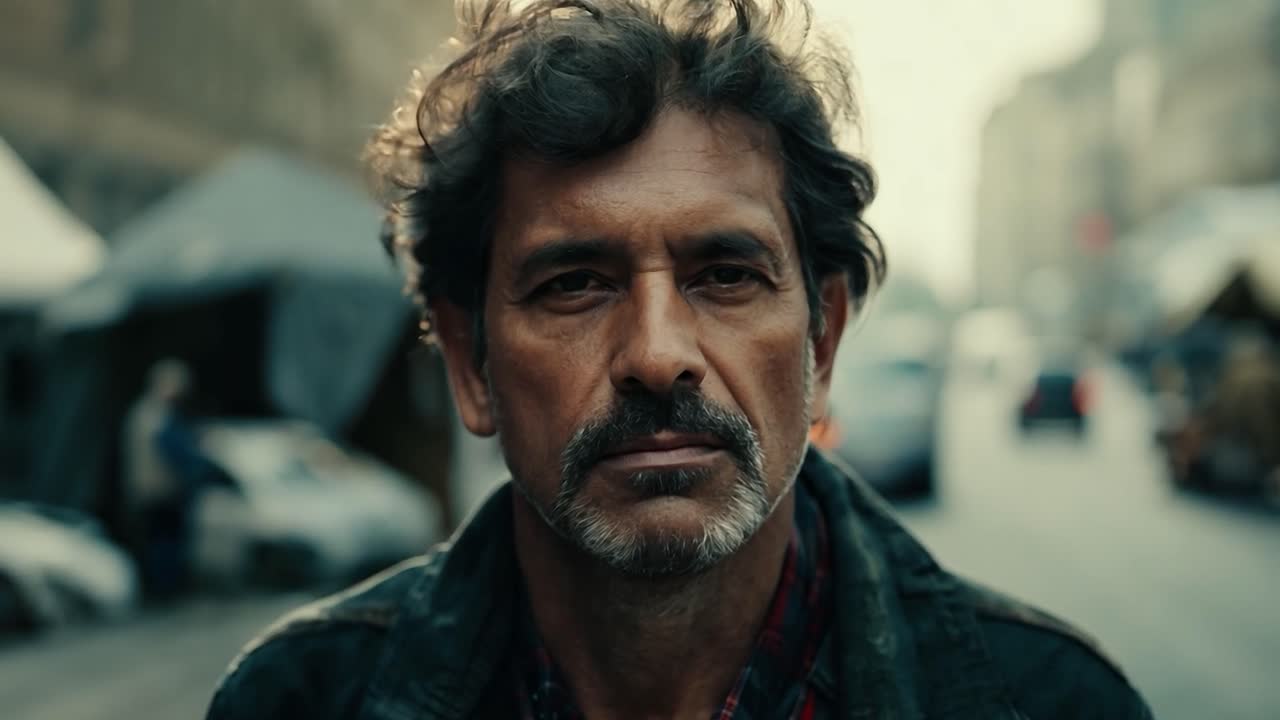 retrato de un hombre en la calle