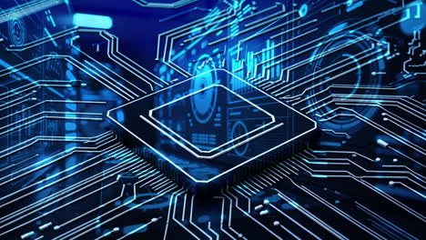 high-tech cpu on digital circuit board