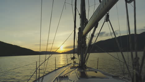 sunset sailing on a yacht