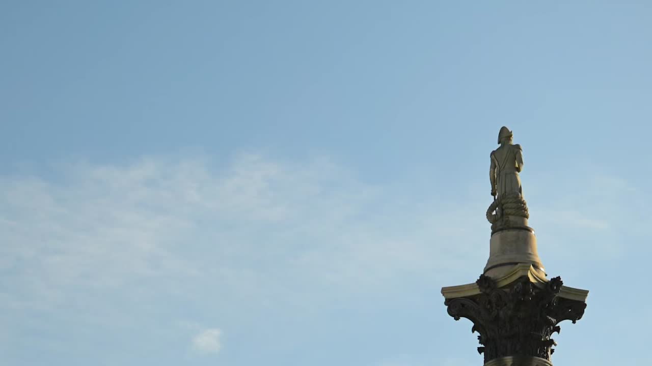 Close-up of a Statue Atop Nelson's Column