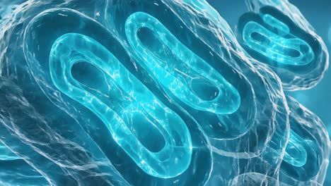 microscopic blue cells or organisms