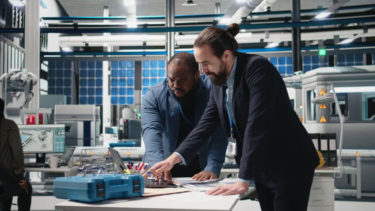 Engineers collaborating on a project
