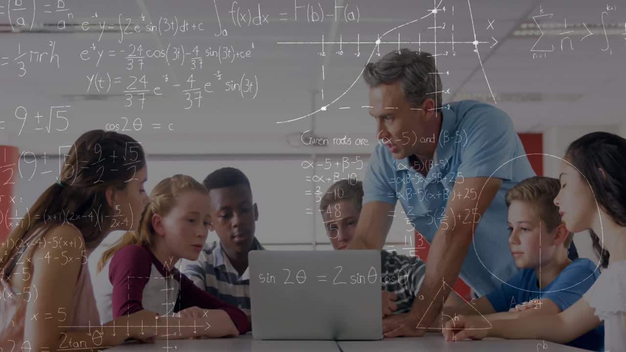 animación de ecuaciones matemáticas sobre escolares usando computadoras portátiles