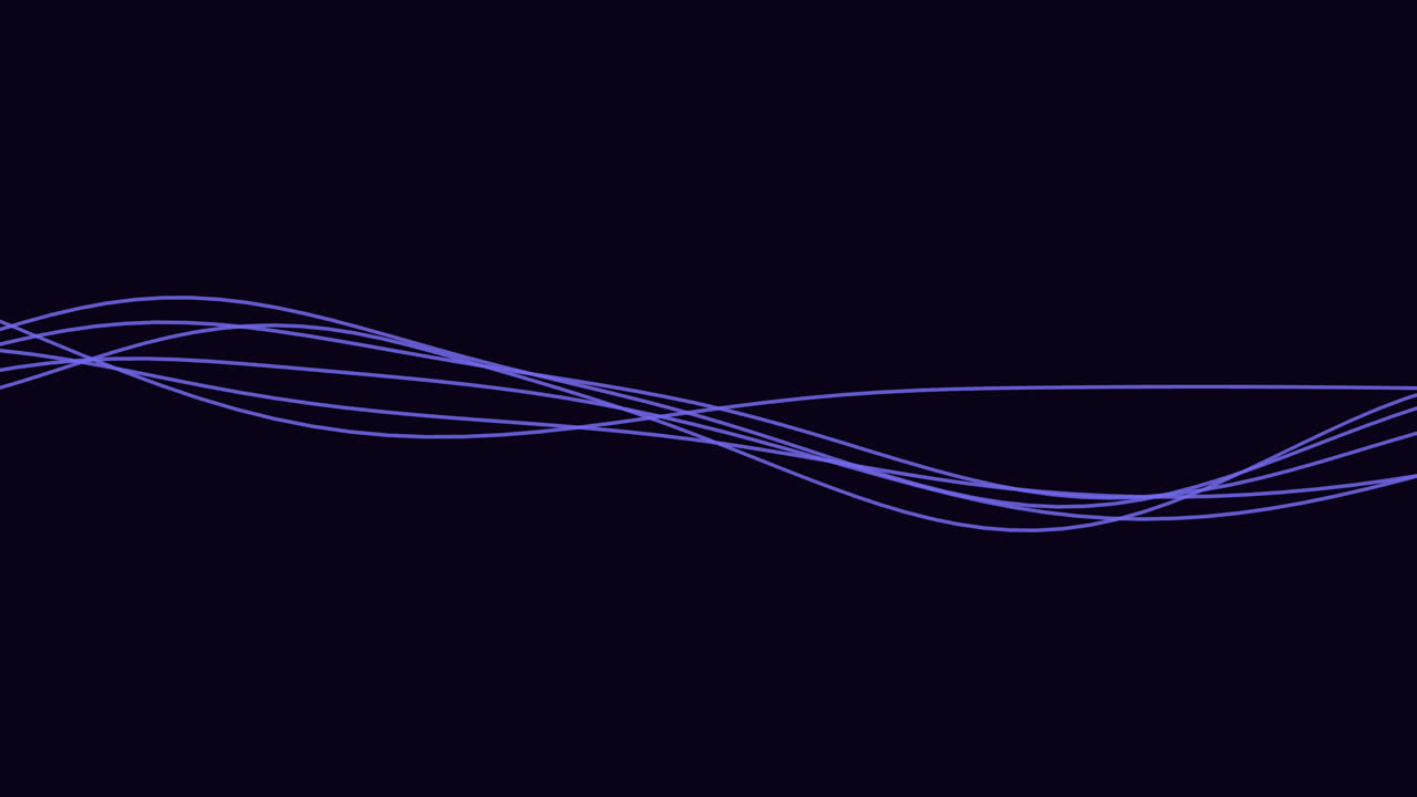 곡선 된 파란색 선 은 검은색 배경 에 두드러진 파동 형태 를 형성 한다
