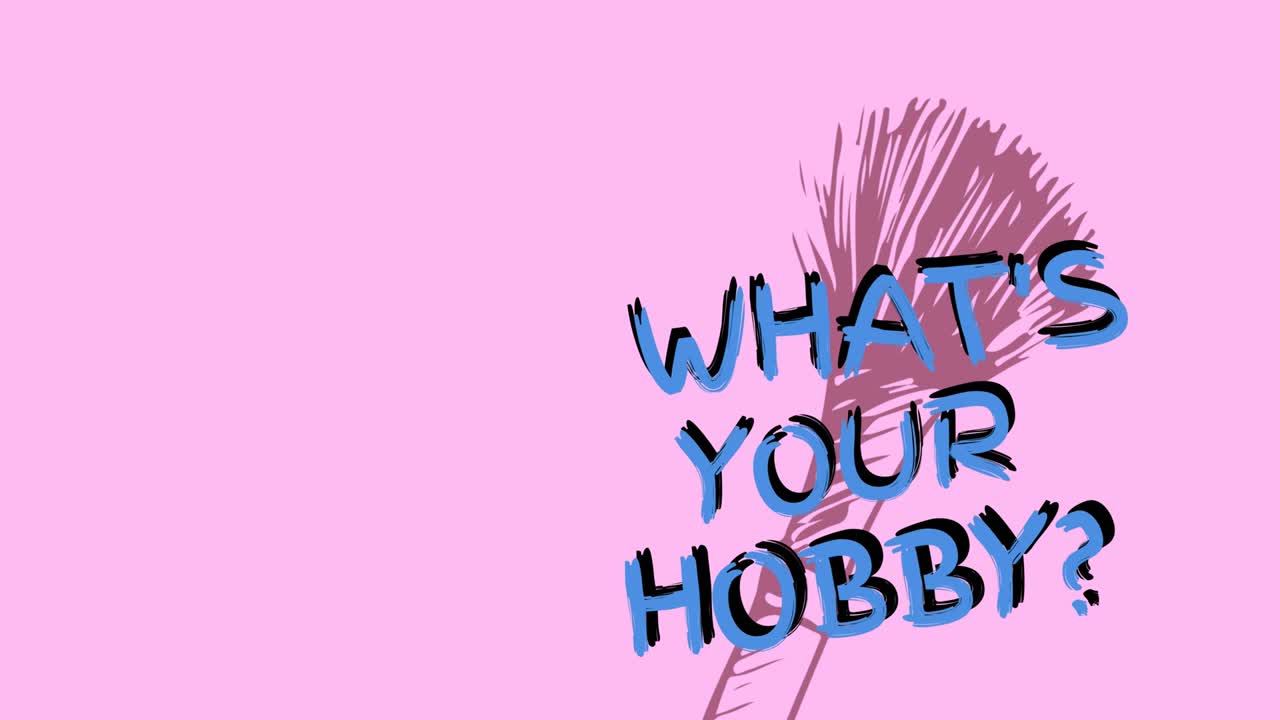 당신의 취미 텍스트의 애니메이션 분홍색 배경