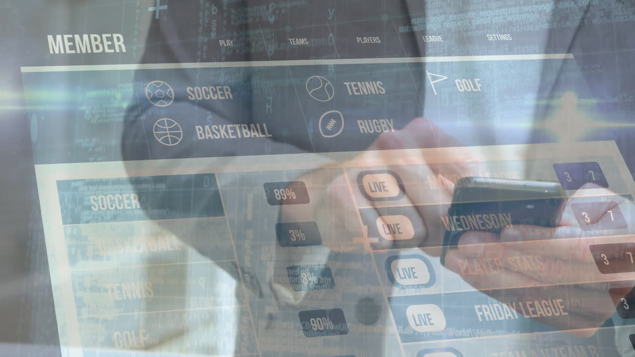 Interacting with sports betting animation, person exploring game options on screen