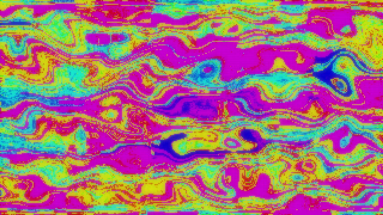 ondas coloridas parpadeando y parpadeando contra un fondo azul