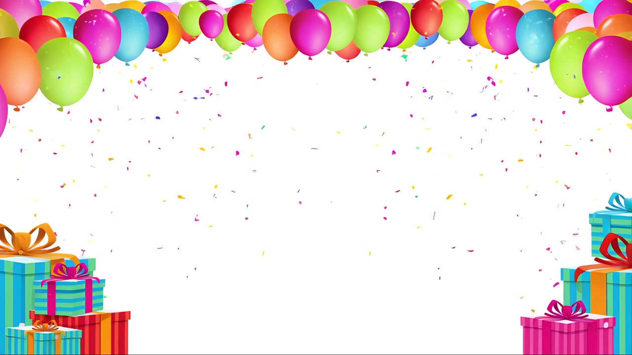 Sfondo di compleanno con palloncini 4K