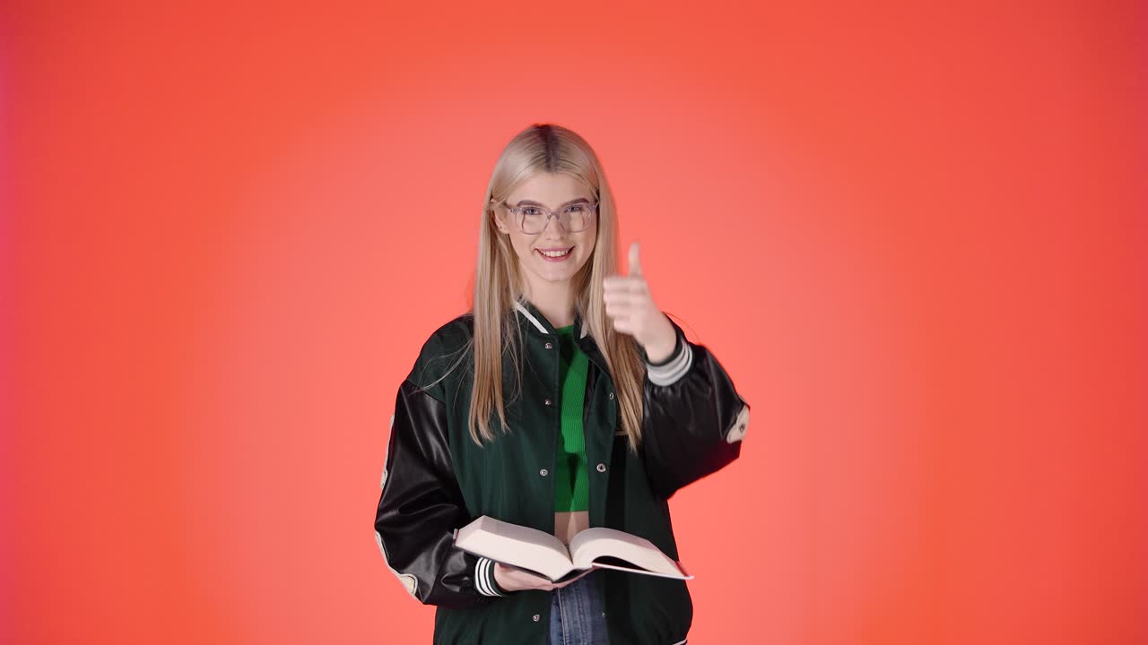 Surprised Woman Reading a Book