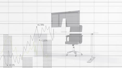 Financial-data-processing-over-grid-network-against-empty-office-in-background