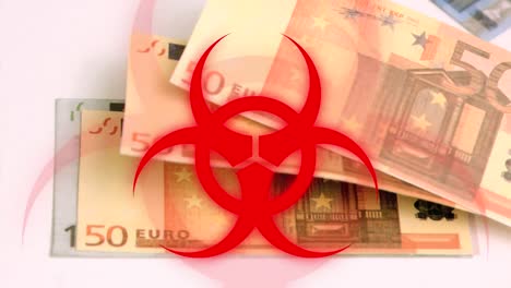 Animation-of-biohazard-symbol-over-banknotes