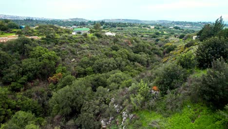 Drone-shot-of-a-canyon-in-the-ecological-community-settlement-Klil