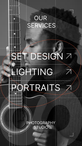 Black and White Portrait Photography of a Musician