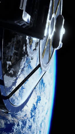 view of earth from a space station window