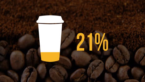 taza de café y números llenándose con color 4k