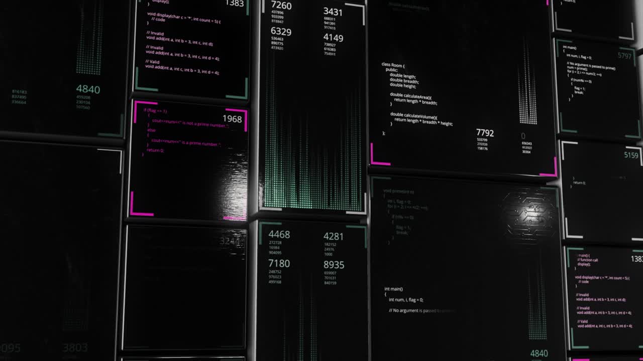 Digital Interface with Code and Data Visualization