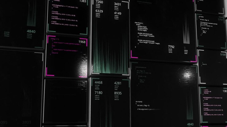 Digital Interface with Code and Data Visualization