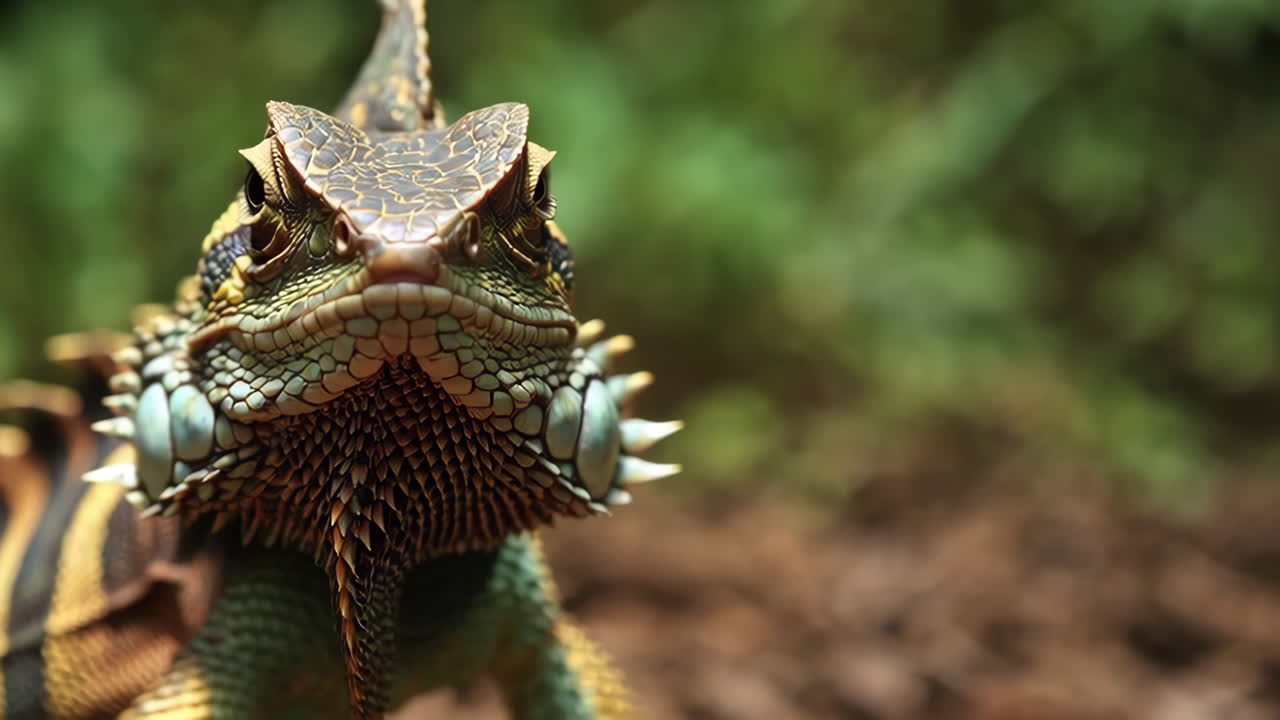 Detailed Close-up of an Iguana