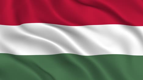 hungarian flag seamless smooth waving animation. wonderful flag of hungary with folds. country symbol of hungary