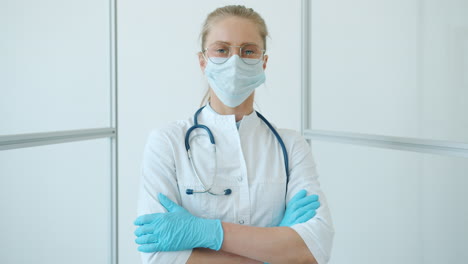 female doctor wearing protective gear