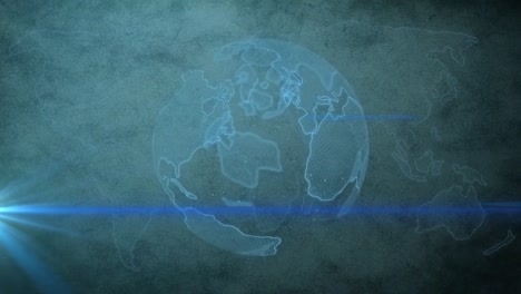 animación del globo y los rastros de luz sobre fondo verde