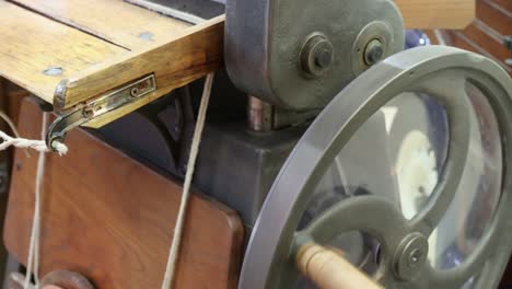 wheel of an ancient moving device that can be operated by a hand crank type