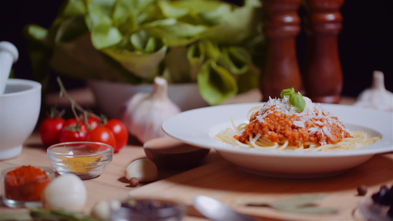 고기 소스 와 함께 스파게티