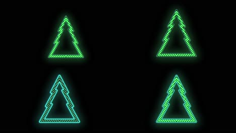 green christmas trees pattern with neon light