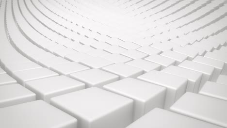 abstract background 3d animation white tone of cube arrange offset dynamic shape swirl and swing with 3d rendering.