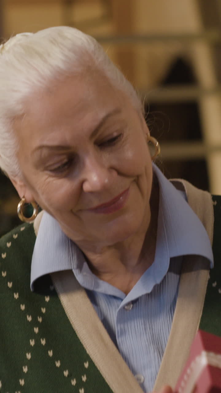 Elderly Woman with Gift