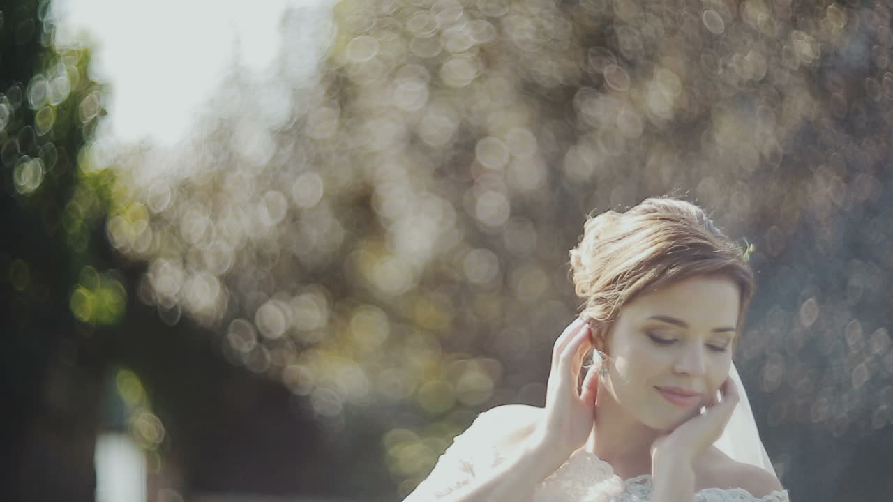 Elegant bride looking at the camera