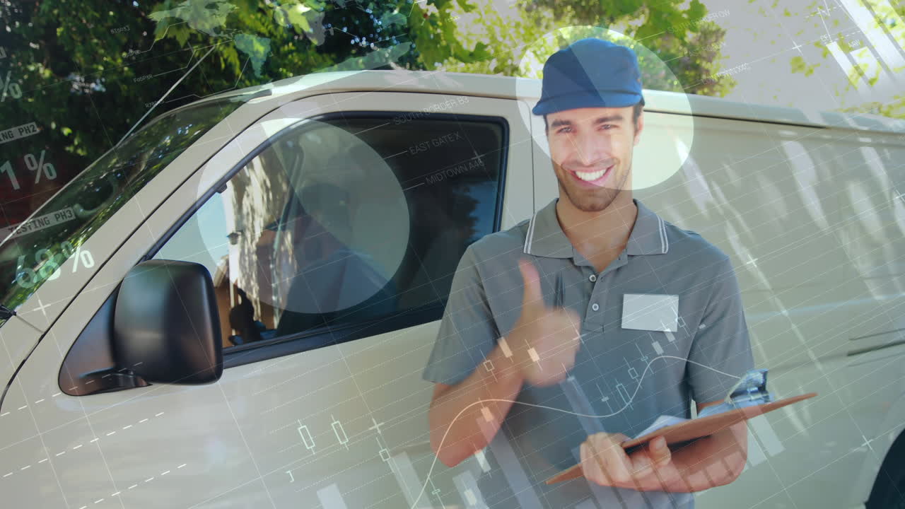 entregador escribiendo en un clipboard 4k