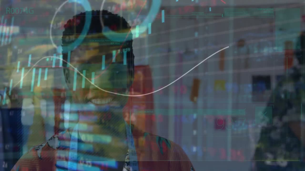 animación de diversas personas de negocios en la oficina sobre el procesamiento de datos