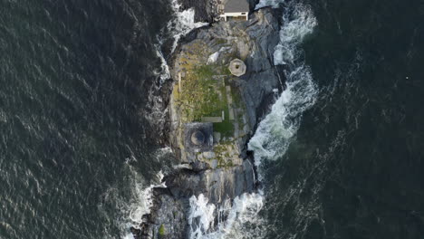 dutch island lighthouse in narragansett bay rhode island aerial